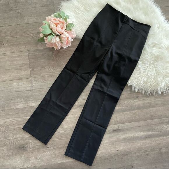 New Joeffer Caoc Techno Black Straight Leg Stretch High Rise Trouser Pants 2 - Picture 2 of 5